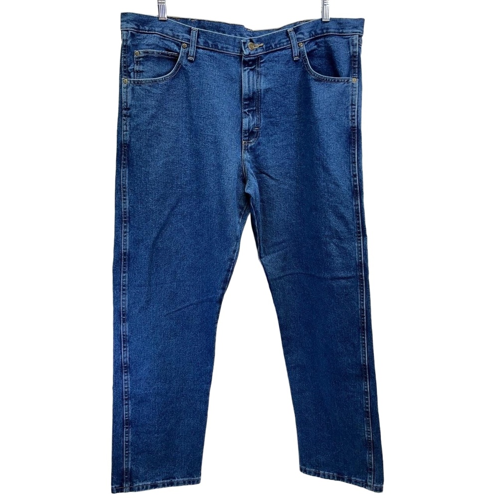 Wrangler Mens Blue‎ 5 Pocket Rugged Wear Cotton Straight Leg Fit Jeans 40x32